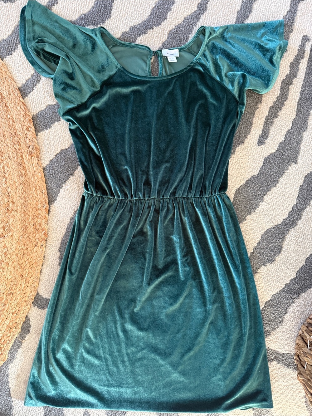 Old Navy Deep Teal Velvet Fit-and-Flare Dress